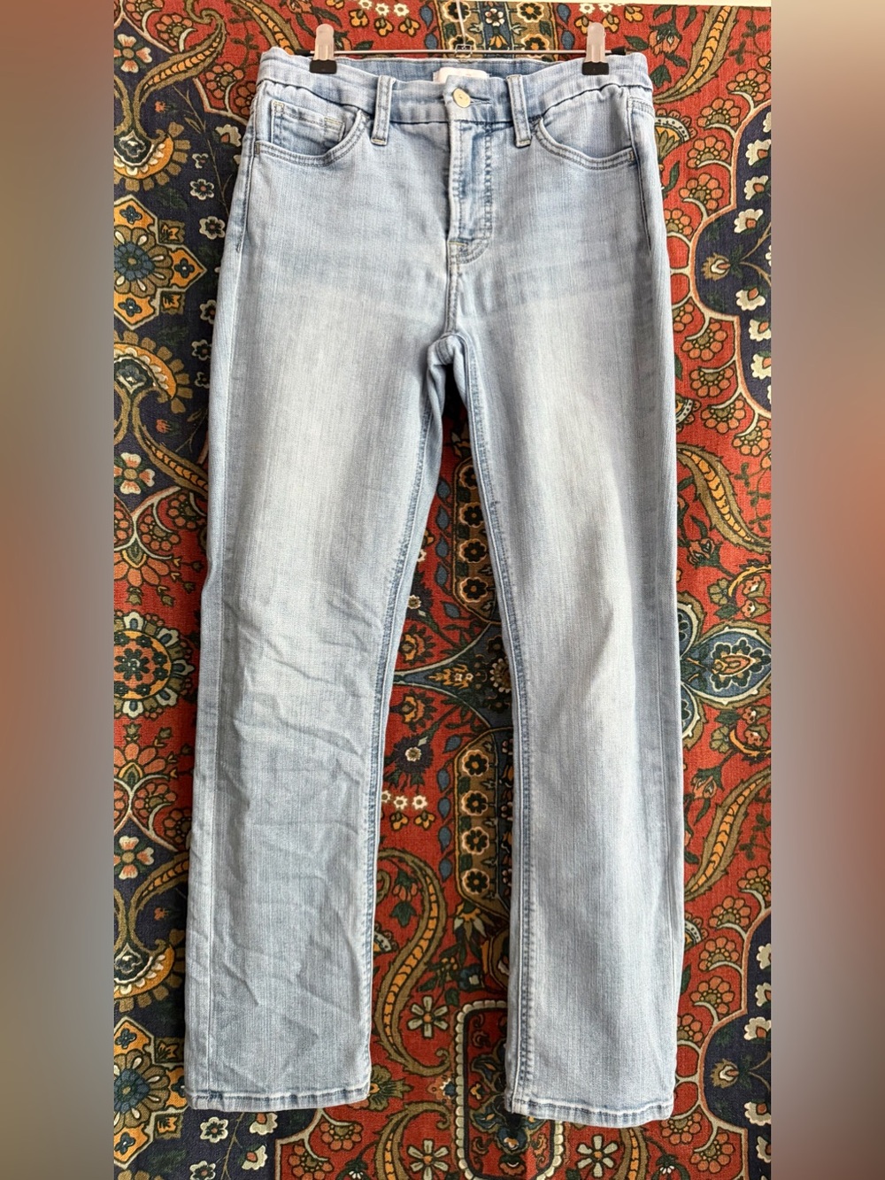 Jen7 by 7 for all mankind Light Wash Straight Leg crop & roll jeans